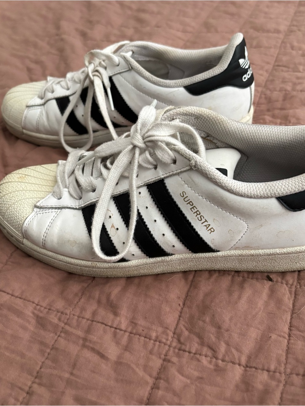 adidas White and Black Superstar Casual Sneakers